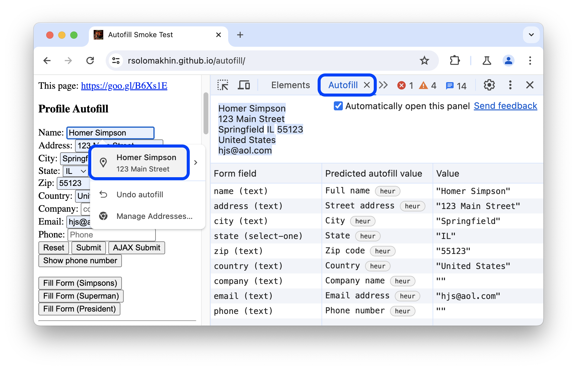 Het paneel Automatisch invullen.