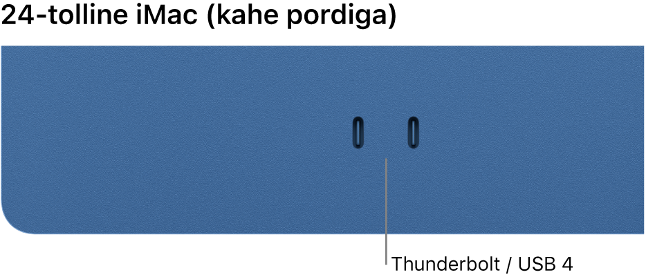 iMac, millel on kaks Thunderbolt- / USB 4-porti.