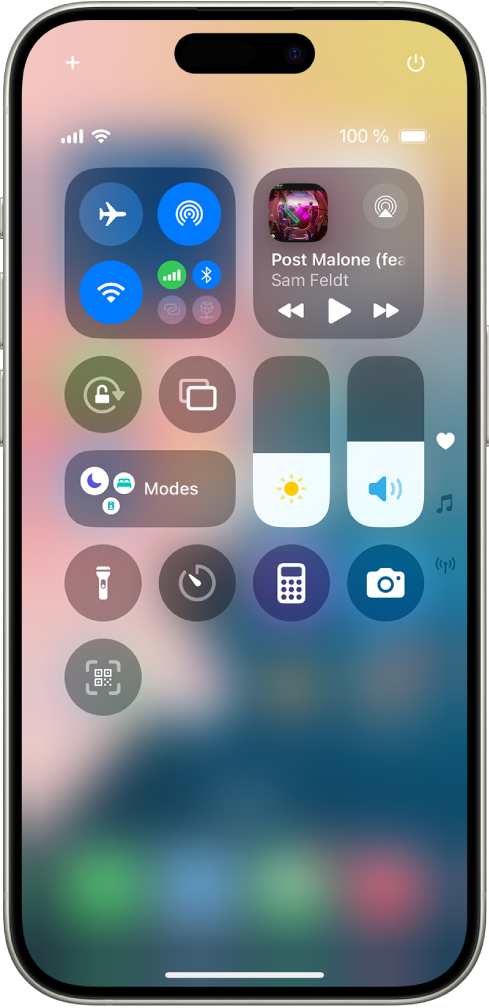 Centre de control de l’iPhone.