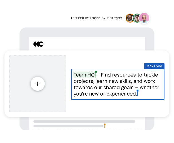 Hai cộng tác viên đang cập nhật một hộp văn bản cùng lúc