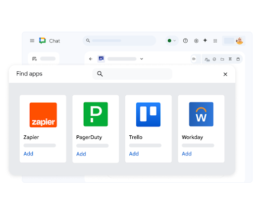Những ứng dụng có thể dùng với Google Chat 