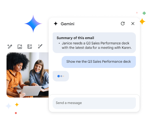 Collega's gebruiken Gemini om samen te werken aan een verkooppitch