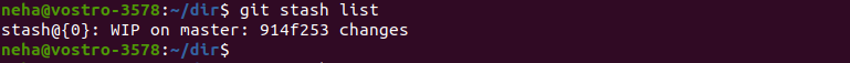 git stash list