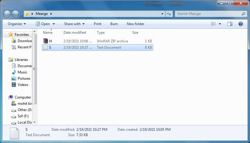 Steps to Murge / Hide one file into another using CMD