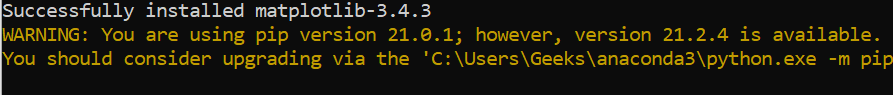 installing Matplotlib using PIP