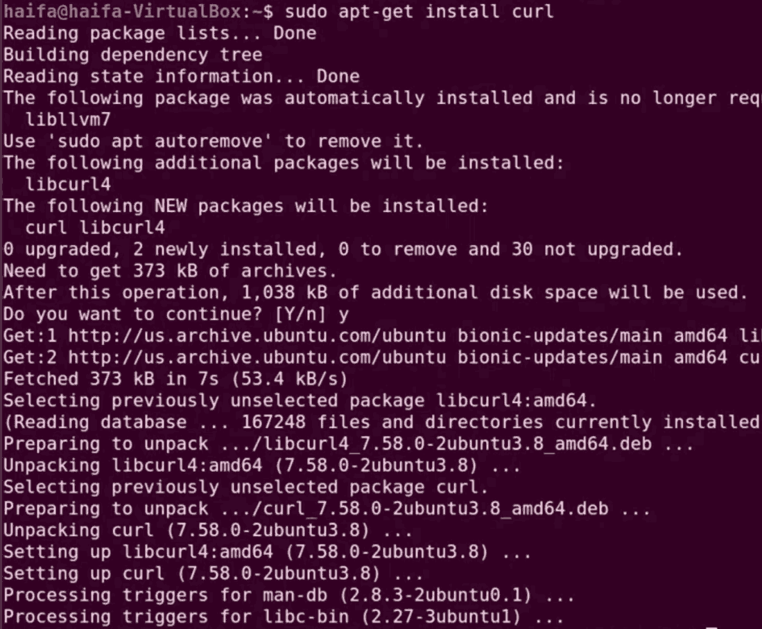 Install curl