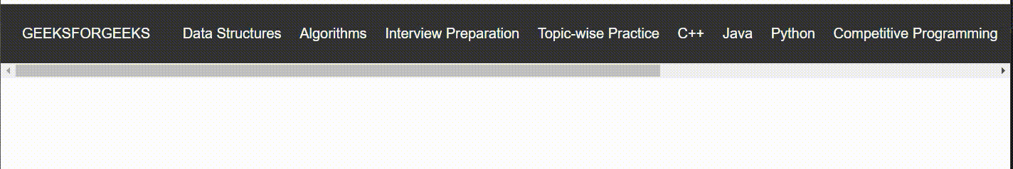Pure CSS Scrollable Horizontal Menu