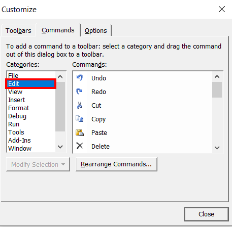 Editing-in-customize