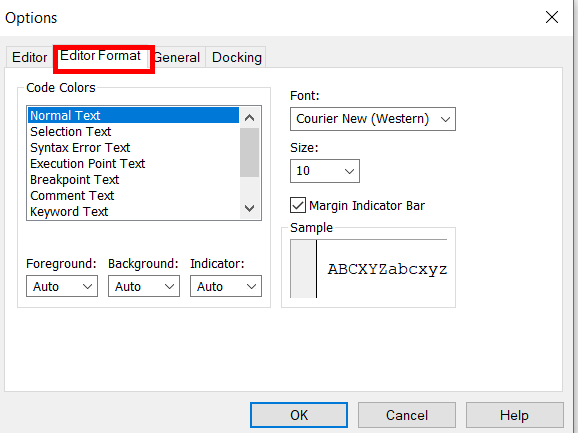 Opening-editor-format