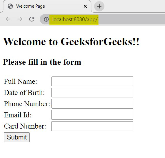 Welcome Form