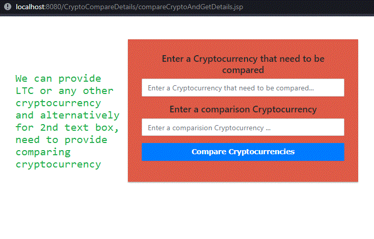 Spring MVC - Comparison of Cryptocurrencies using REST API Output