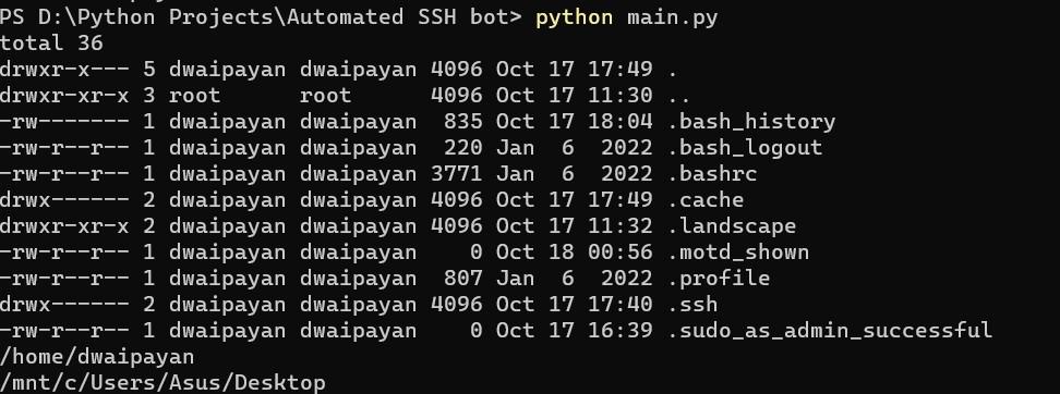 Automated SSH bot in Python