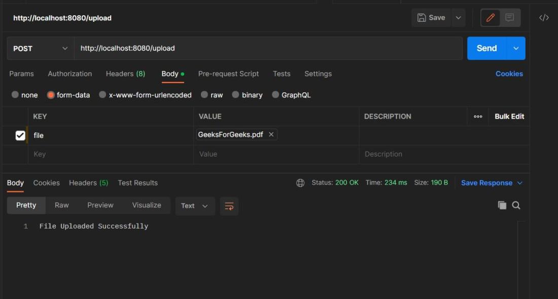 Upload API in Postman