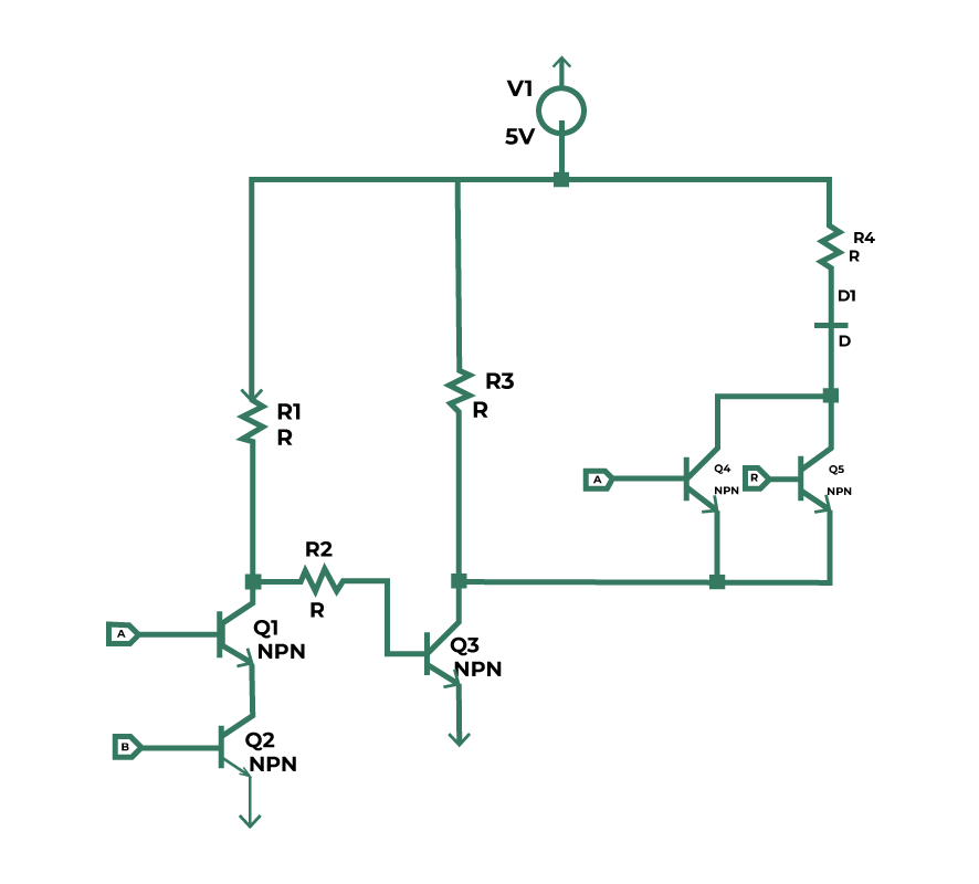 XOR Gate using NPN Transistor