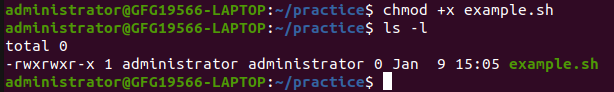 verifying changes after making script executable
