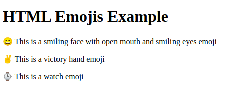 HTML emoji
