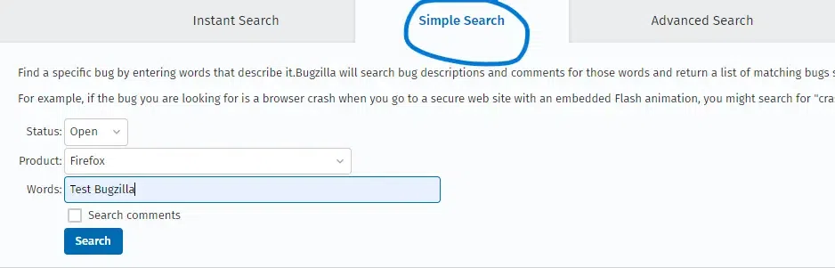 Simple-search-option