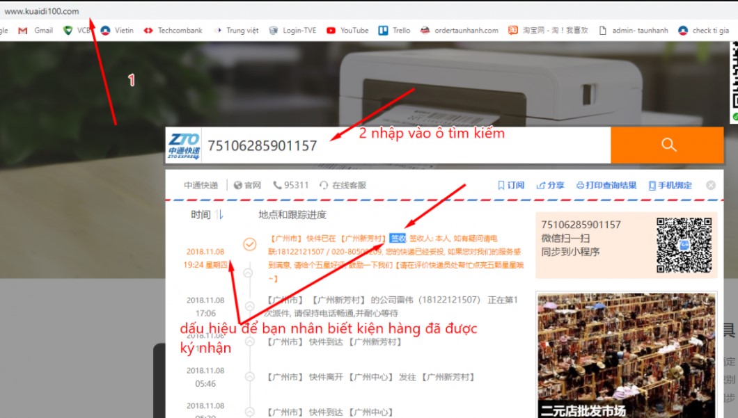 Vận chuyển và kiểm tra đơn hàng taobao App