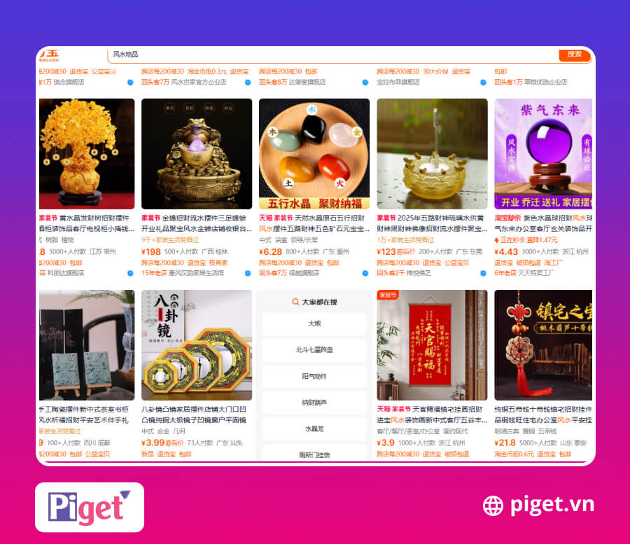 Đặt hàng đồ phong thủy Trung Quốc trên sàn TMĐT