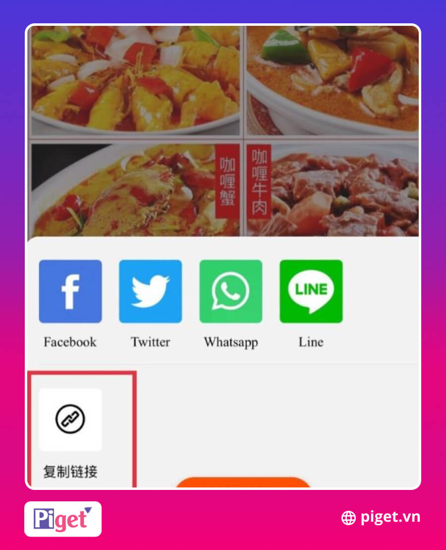 Sao chép link sản phẩm Taobao trên menu Sao chép link sản phẩm Taobao trên menu