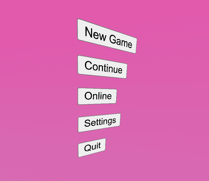 تصویر صفحه از لیست که در فضای سه‌بعدی چرخانده شده تا نمای پرسپکتیو را نشان دهد، و هر مورد لیست دیگر دارای علامت نقطه نیست.