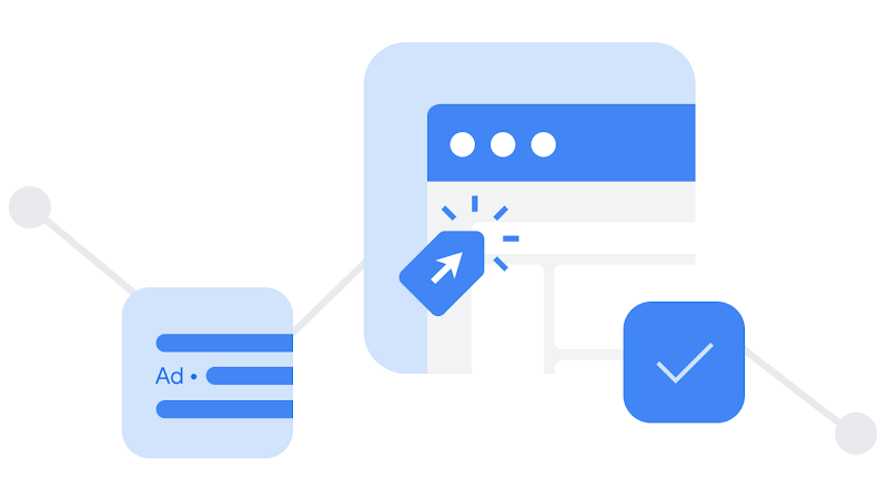 Bir site etiketinin kampanyanızdaki bir reklama nasıl eklenebileceği gösteriliyor.